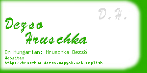 dezso hruschka business card